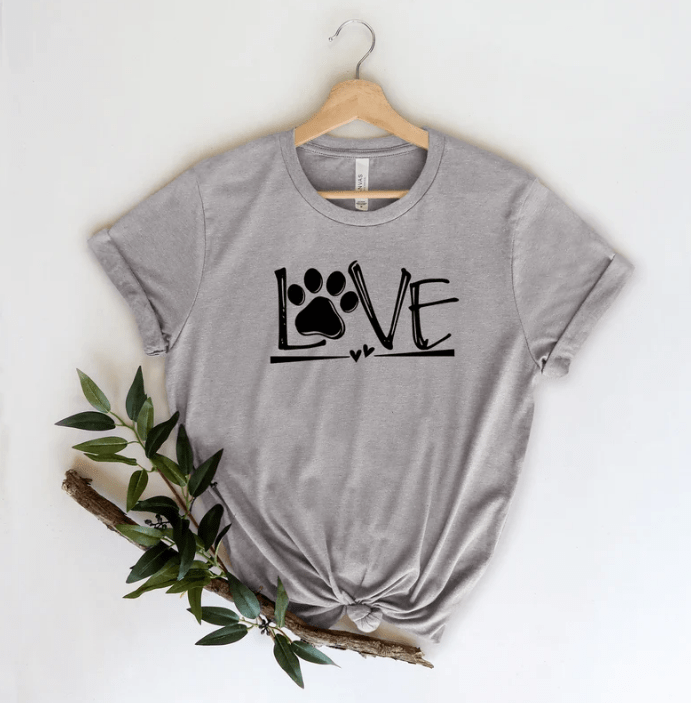 Love Dog T-Shirt, Love Shirt, Dog Lover T-Shirt, Animal Lovers Shirt, Dog Lover Shirt, Heart Shirt, Gift For Her