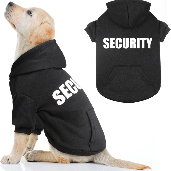 Winter Security Dog Hoodie with Leash Hole for Large & Small Dogs