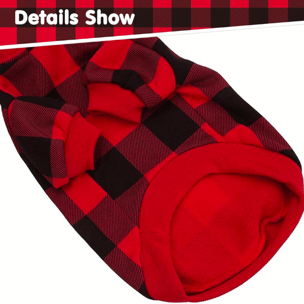 M180_Red Plaid Dog Hoodie